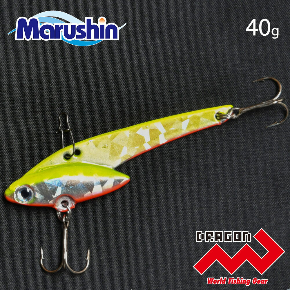Marushin Fishing Gear Sea Bass Lure Bamboleo Ora! 40g Yellow Chart Orange Berry