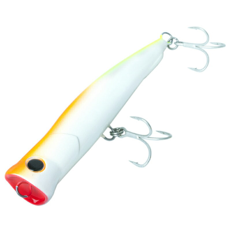 Zeake Offshore Plug SS Popper 130 Pearl White Orange Chart GB